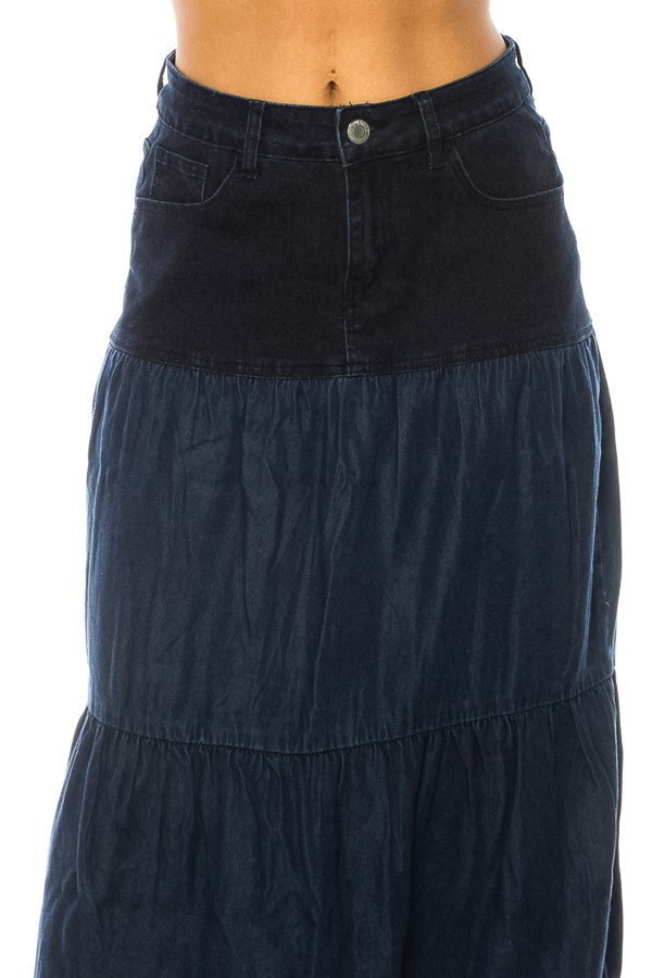 Denim Long Skirt