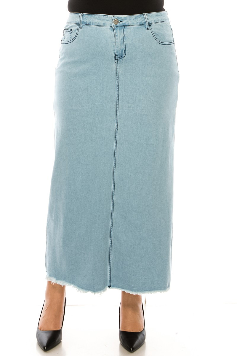 Denim Long Skirt Plus Size