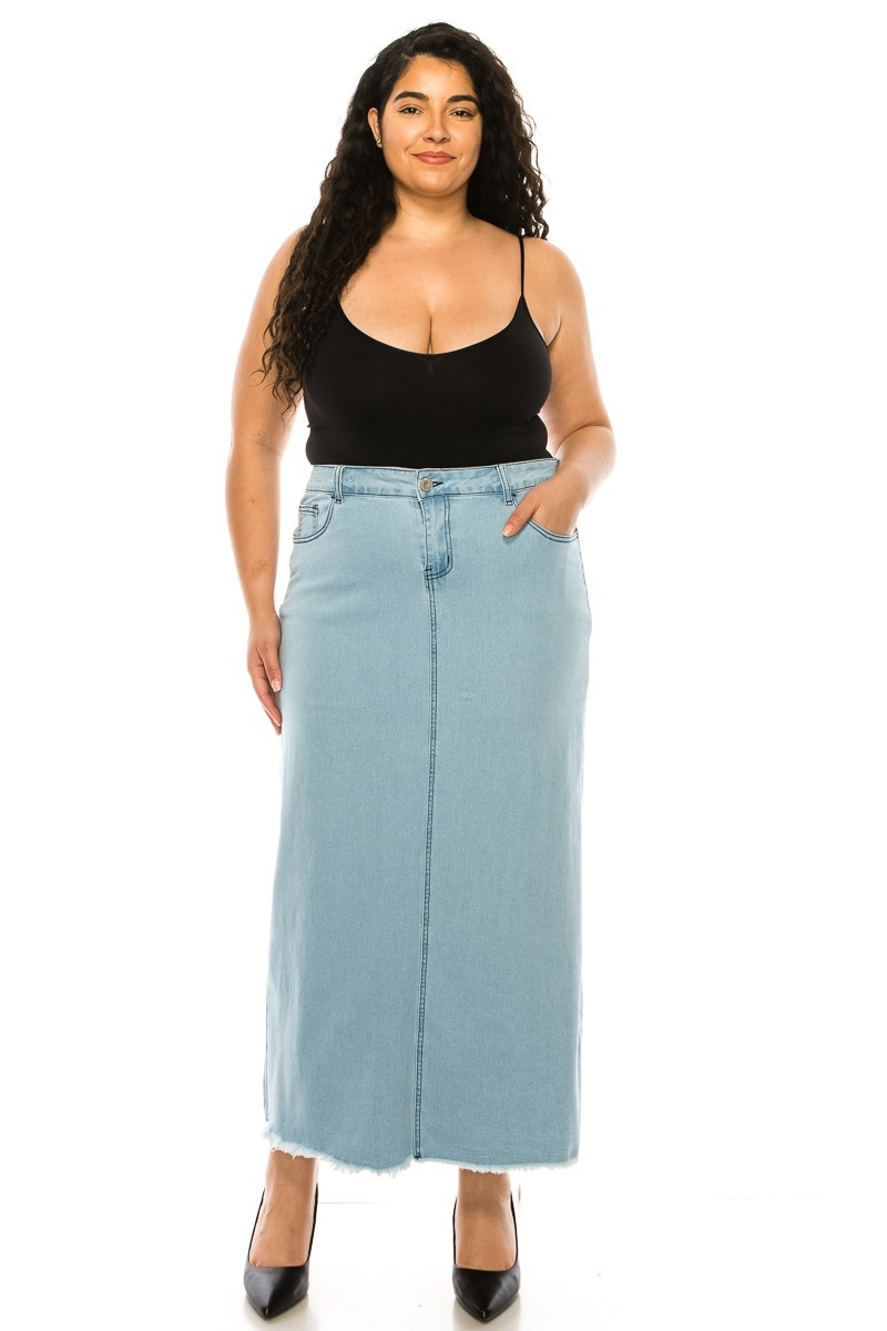 Denim Long Skirt Plus Size