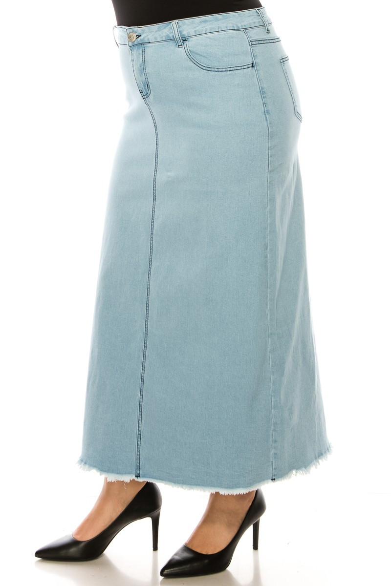 Denim Long Skirt Plus Size
