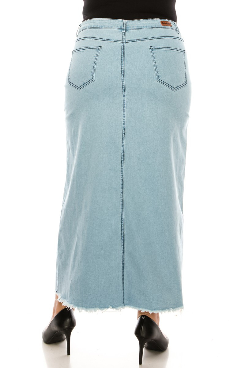 Denim Long Skirt Plus Size