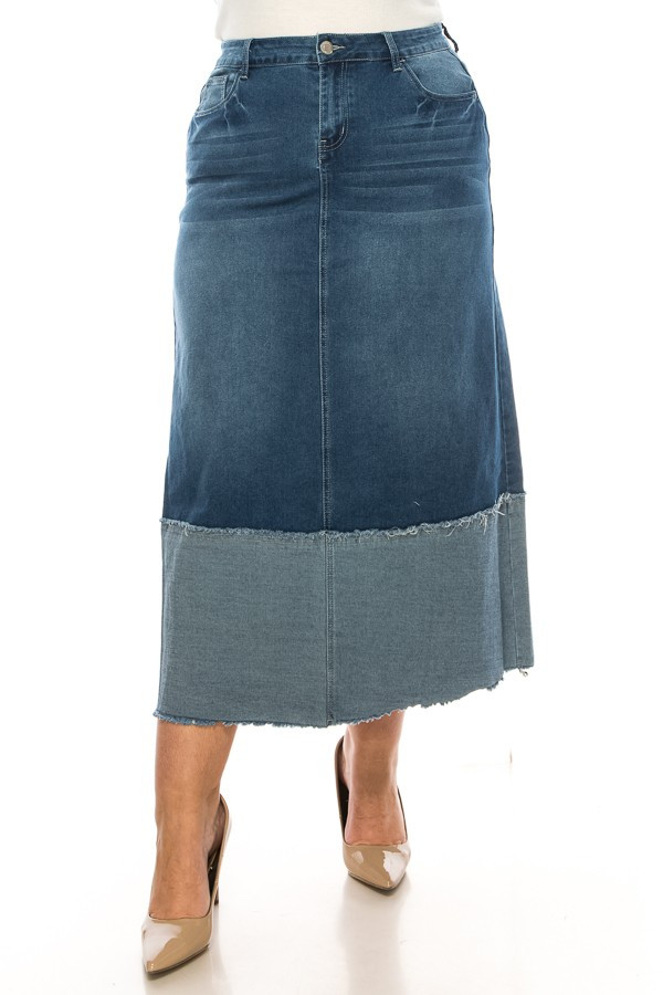 Denim Long Skirt Plus Size