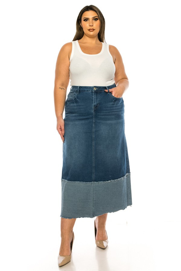 Denim Long Skirt Plus Size