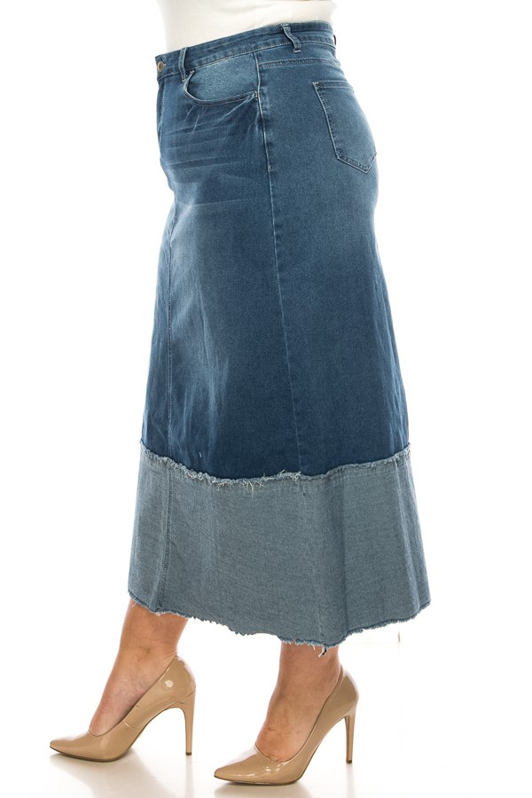 Denim Long Skirt Plus Size