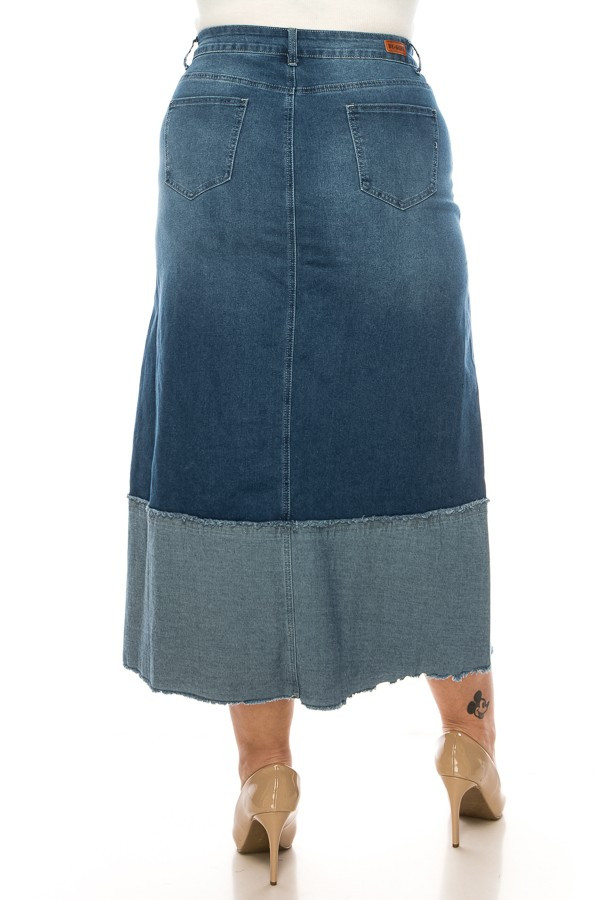 Denim Long Skirt Plus Size