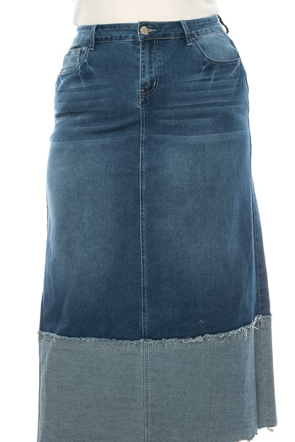 Denim Long Skirt Plus Size