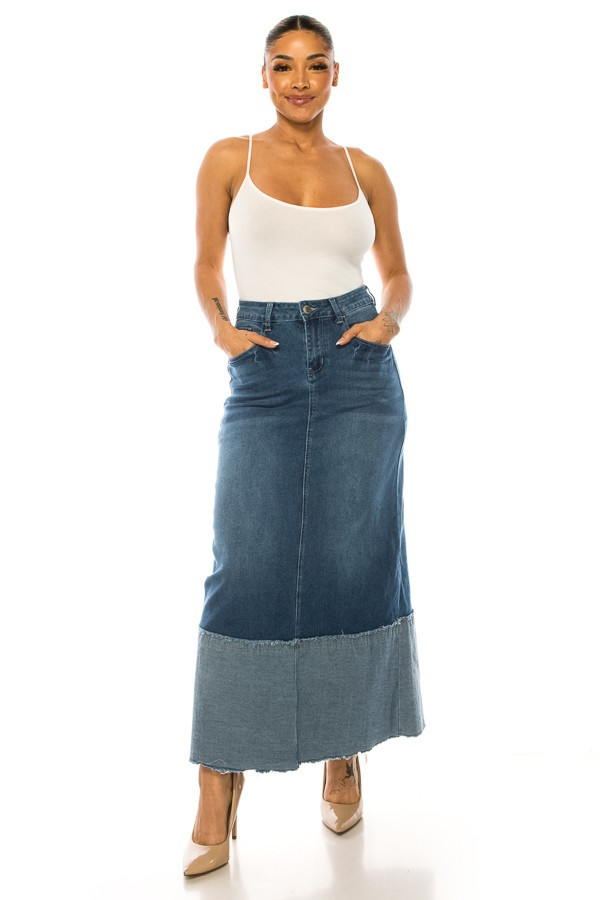 Denim Long Skirt