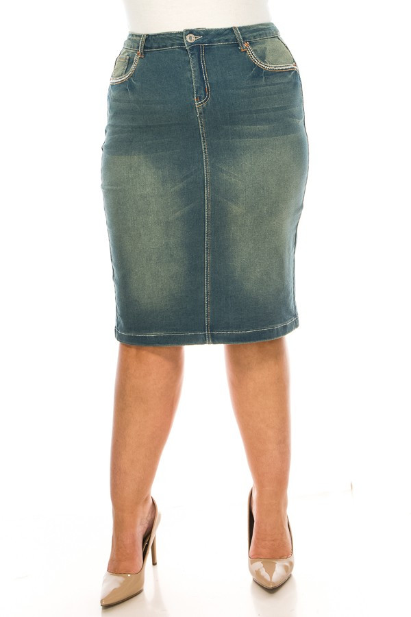 Denim Skirt Plus Size