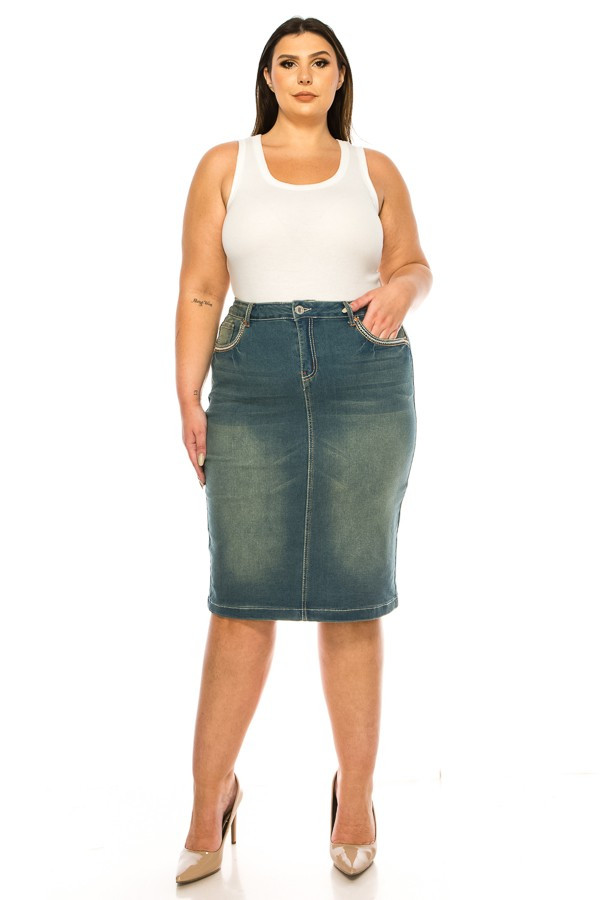 Denim Skirt Plus Size