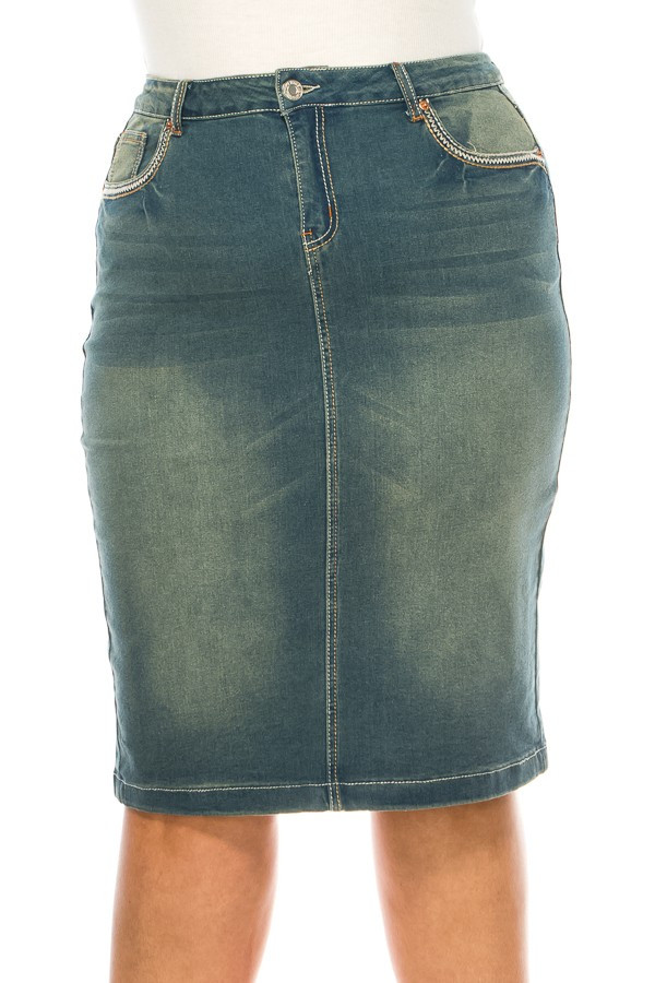 Denim Skirt Plus Size