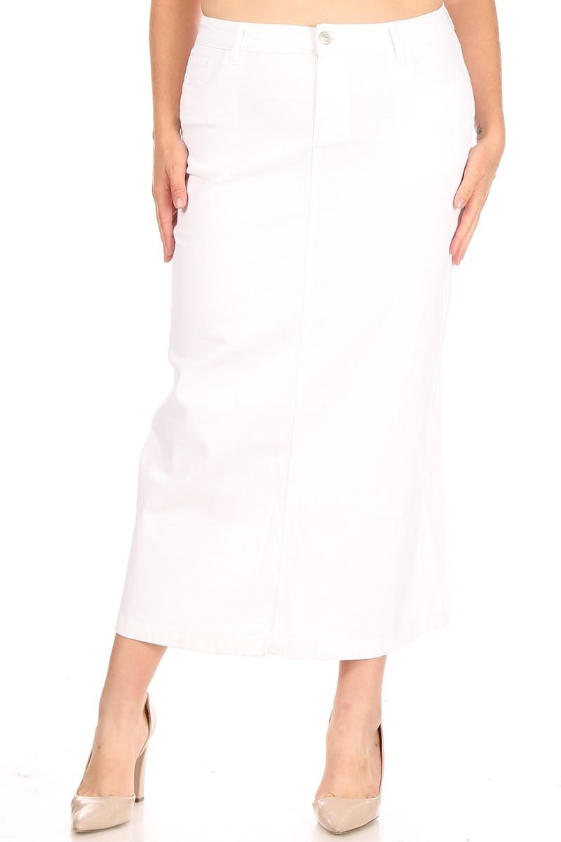 Denim Long Skirt Plus Size