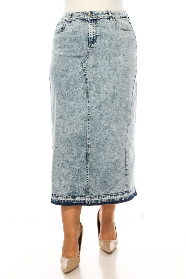 Denim Long Skirt Plus Size