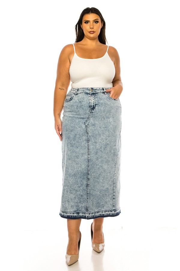 Denim Long Skirt Plus Size