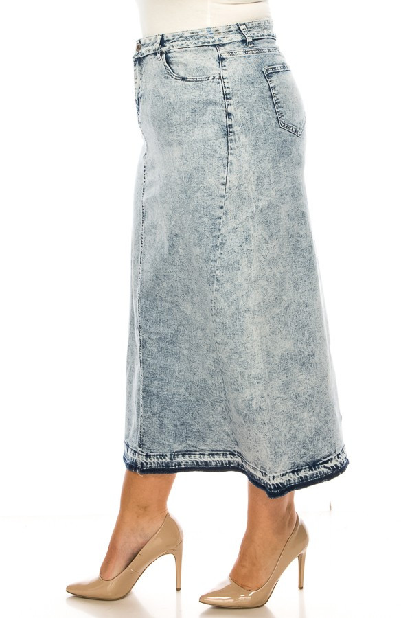 Denim Long Skirt Plus Size