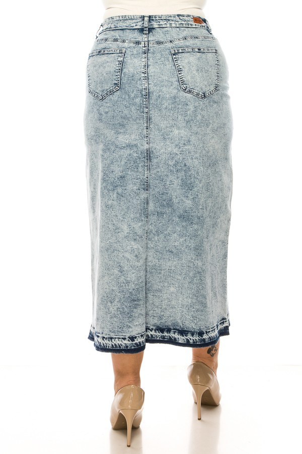 Denim Long Skirt Plus Size