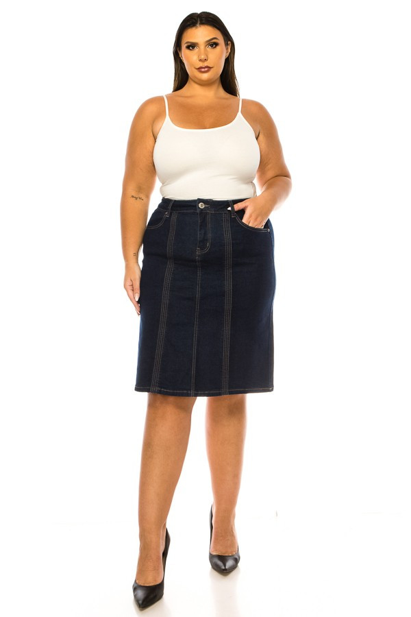 Denim Skirt Plus Size