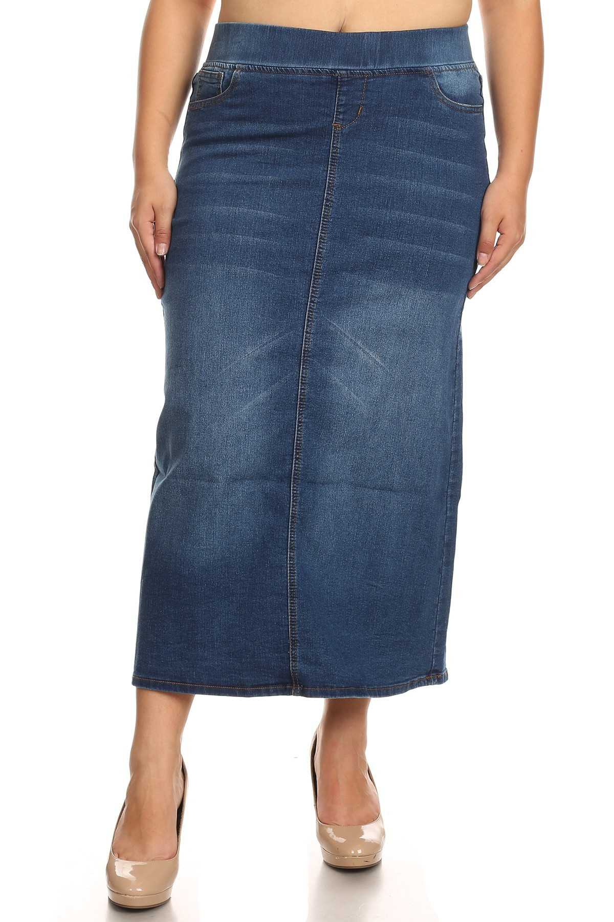 Denim Long Skirt Plus Size
