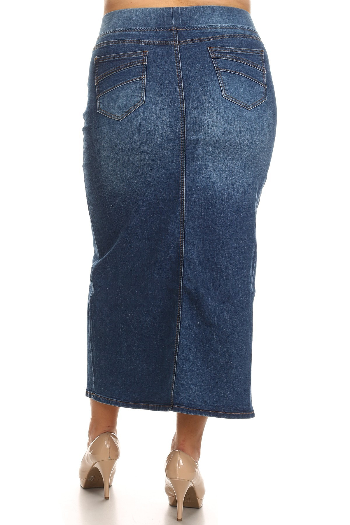 Denim Long Skirt Plus Size
