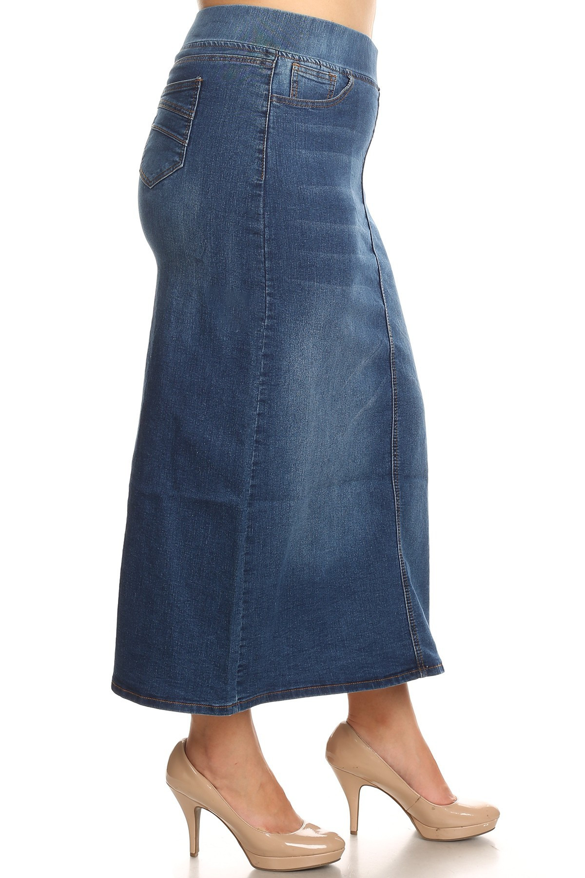 Denim Long Skirt Plus Size