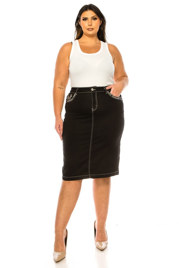Denim Skirt Plus Size