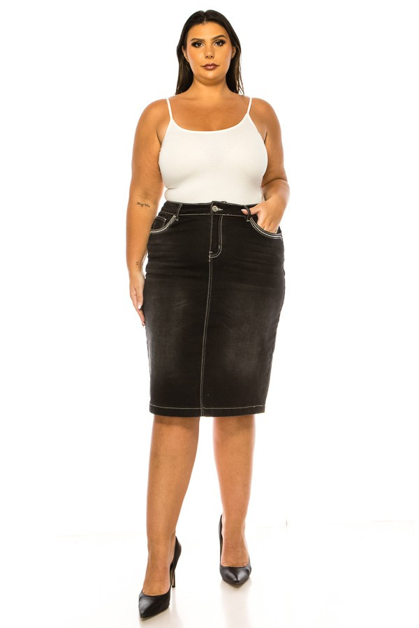 Denim Skirt Plus Size