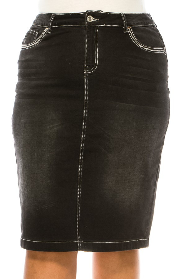 Denim Skirt Plus Size
