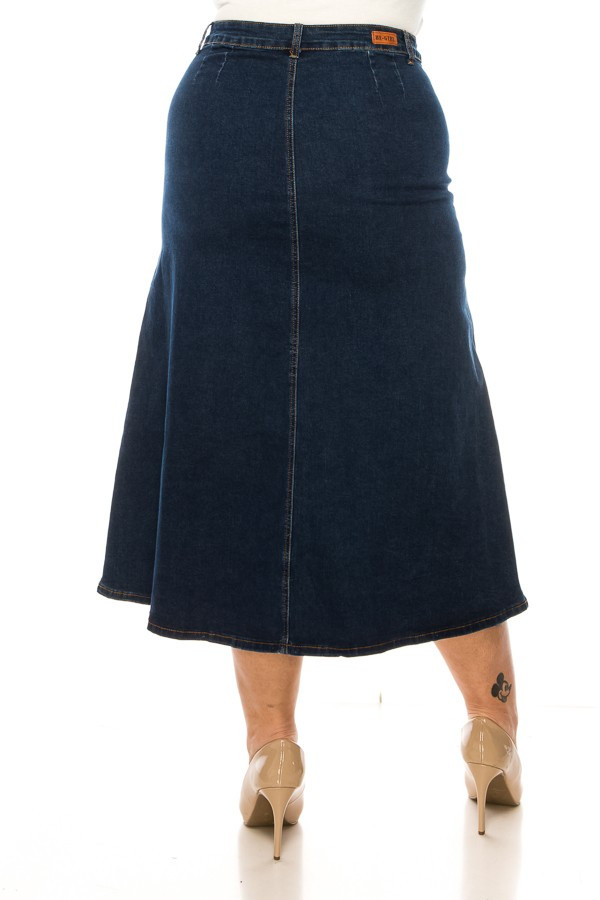 Denim Long Skirt Plus Size
