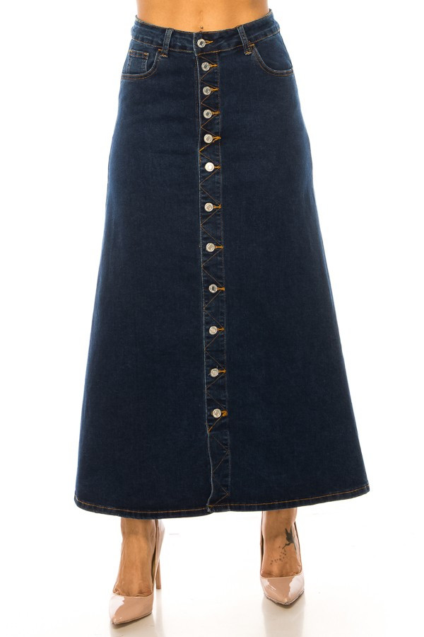 Denim Long Skirt