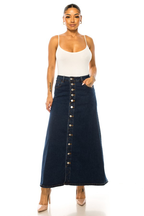 Denim Long Skirt