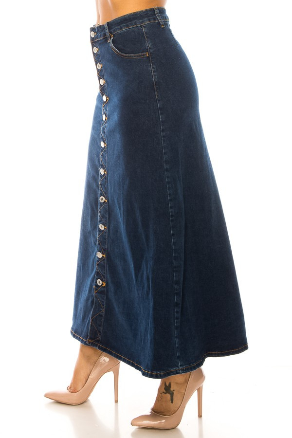 Denim Long Skirt