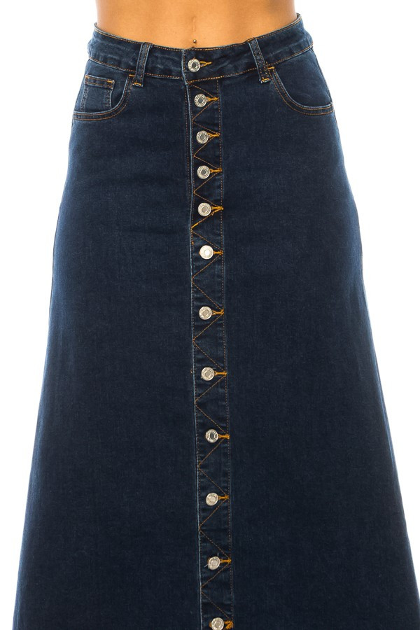 Denim Long Skirt
