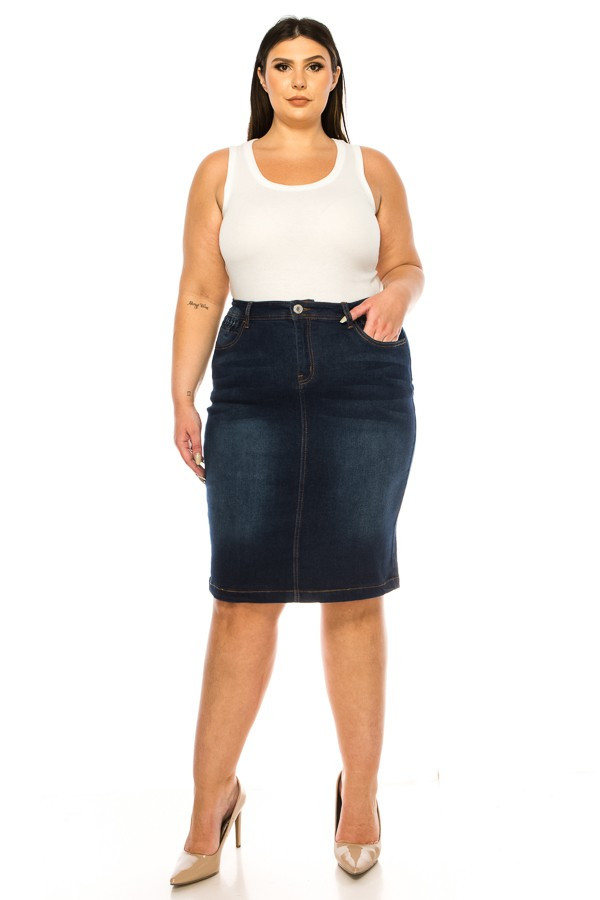 Denim Skirt Plus Size
