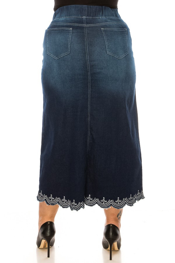 Denim Long Skirt Plus Size