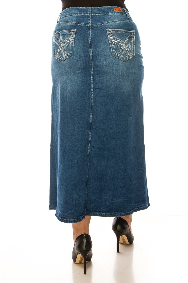 Denim Long Skirt Plus Size