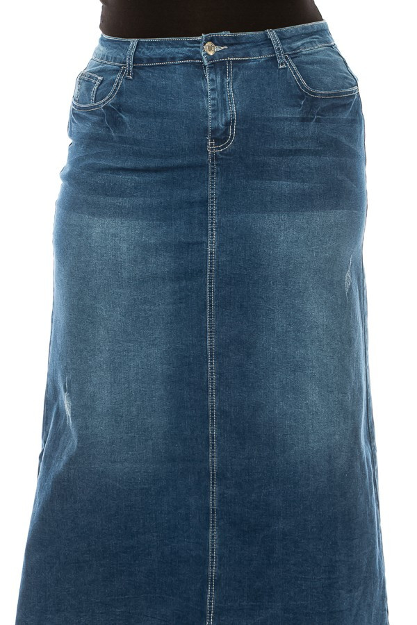 Denim Long Skirt Plus Size