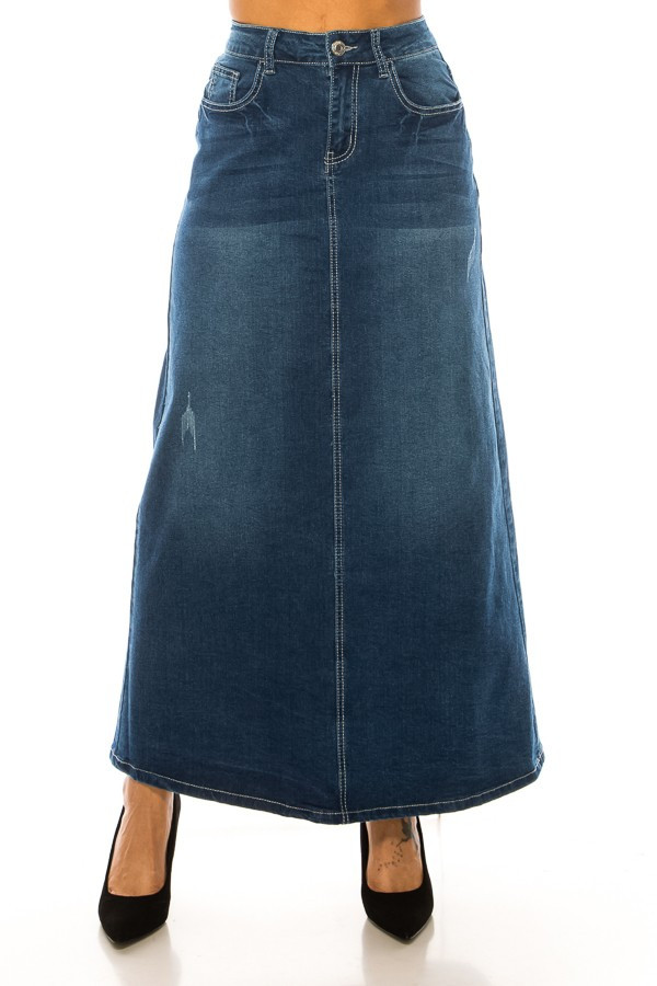 Denim Long Skirt