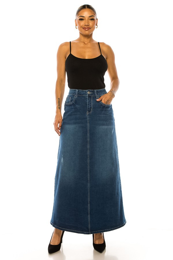 Denim Long Skirt
