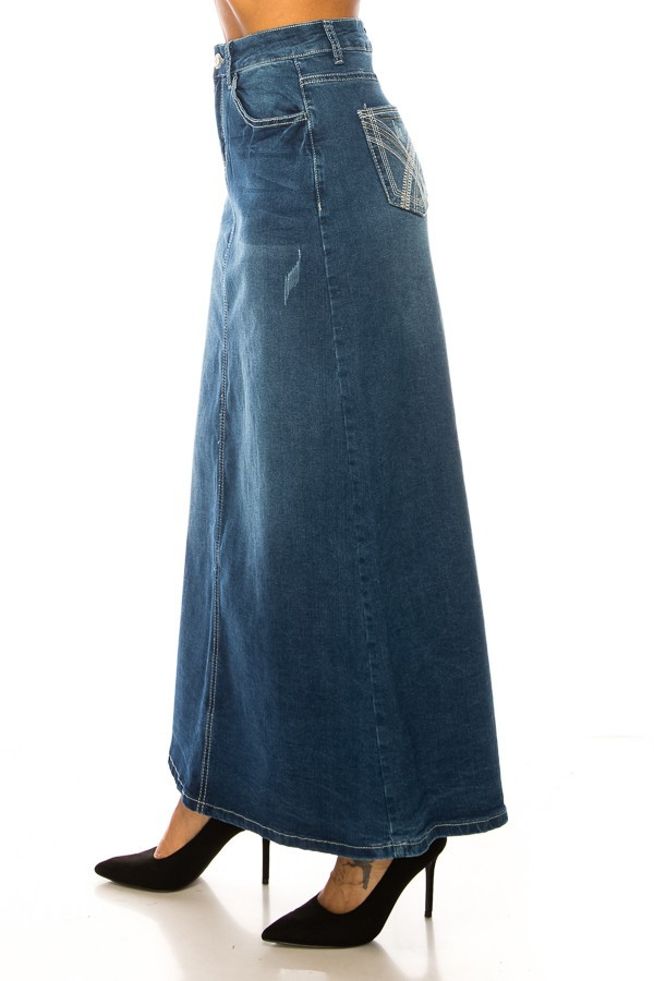 Denim Long Skirt