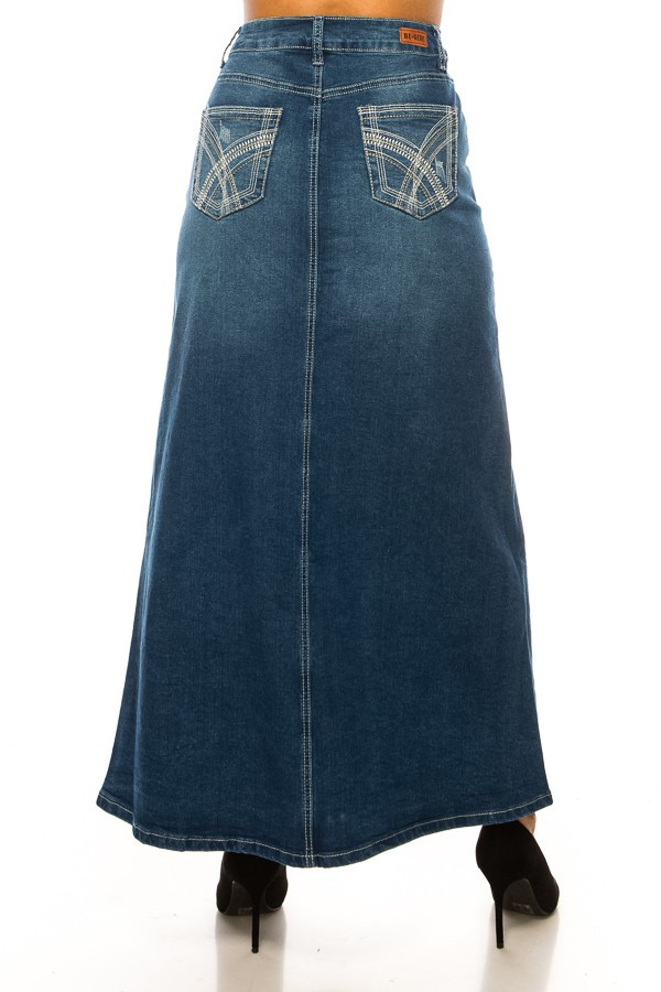 Denim Long Skirt