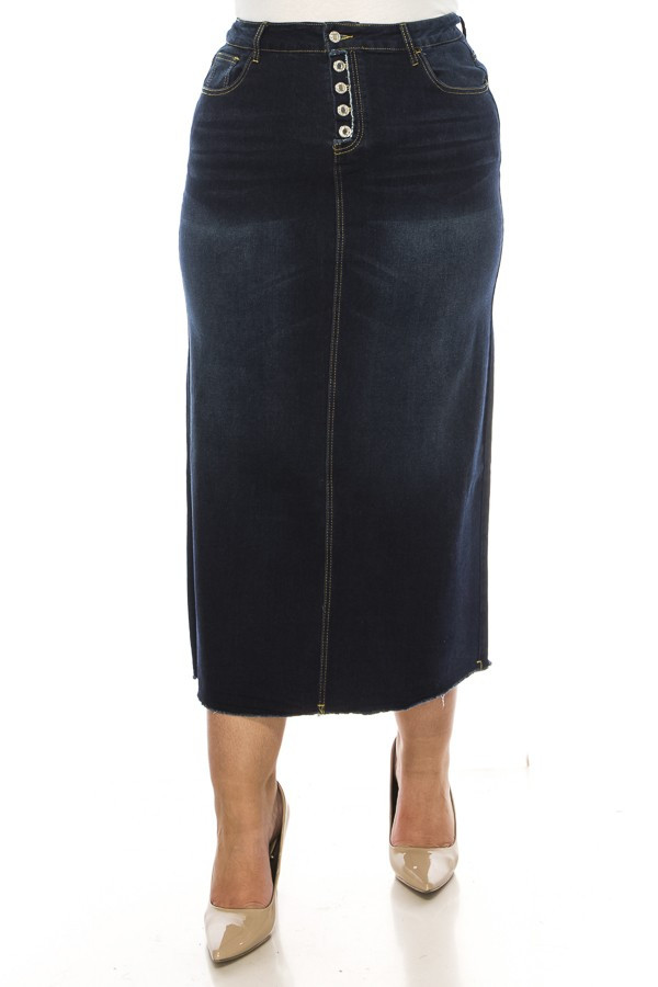 Denim Long Skirt Plus Size