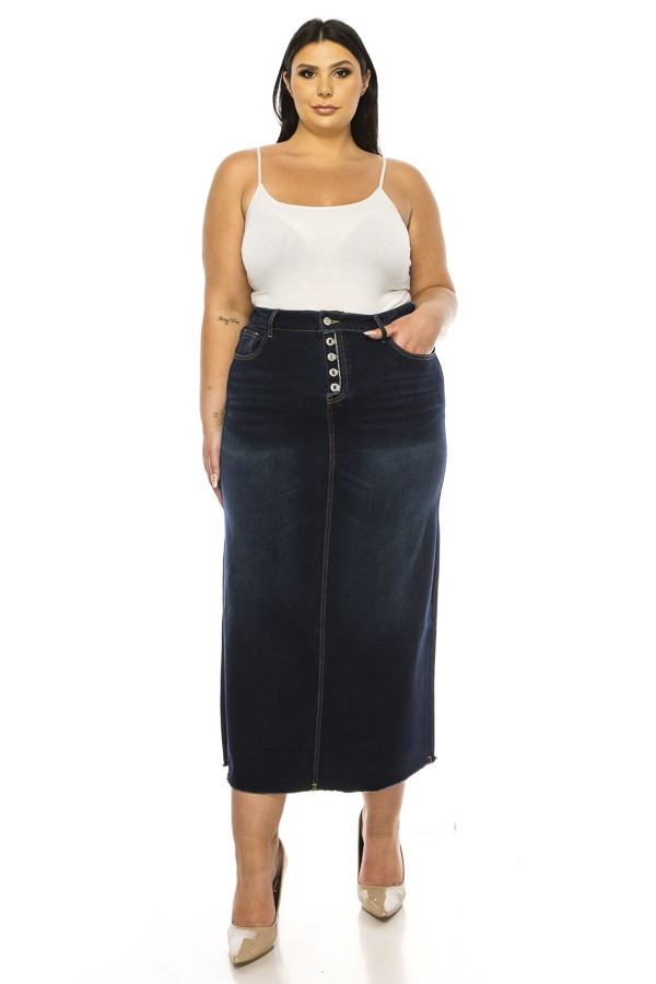Denim Long Skirt Plus Size