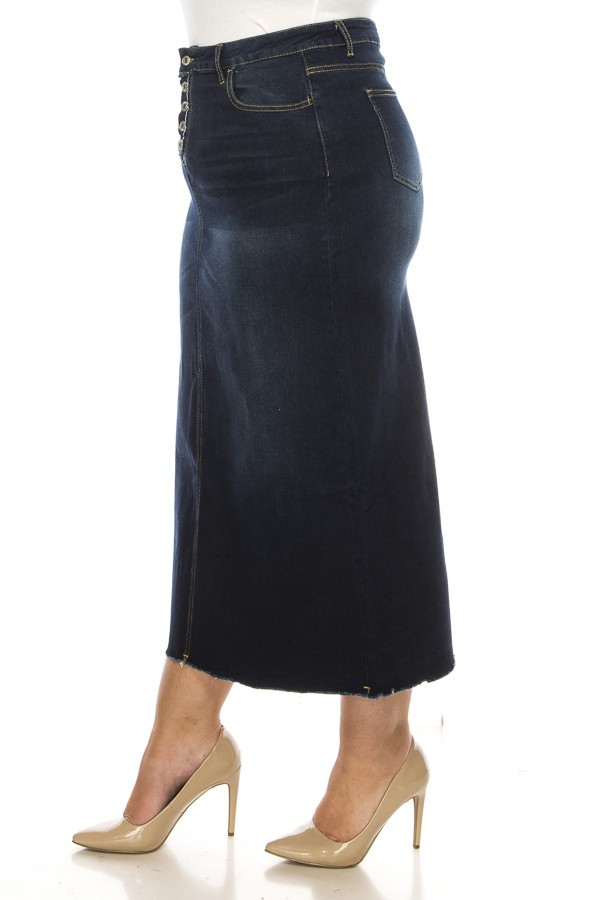 Denim Long Skirt Plus Size