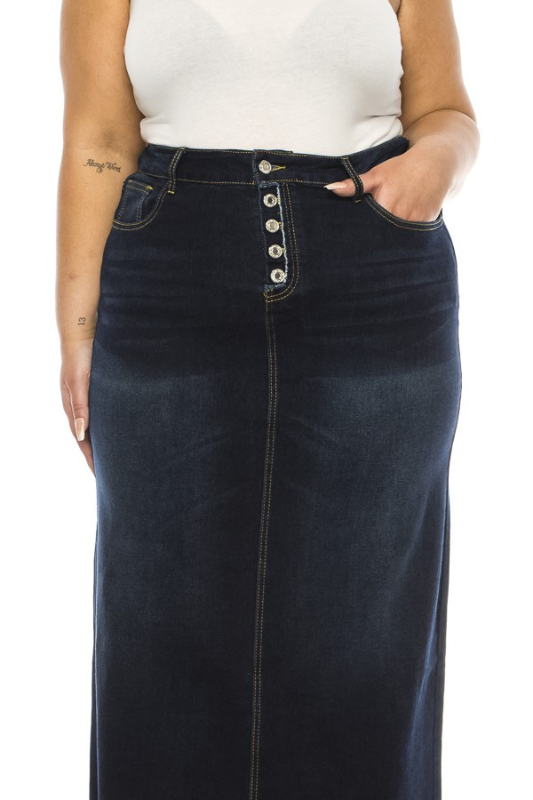 Denim Long Skirt Plus Size