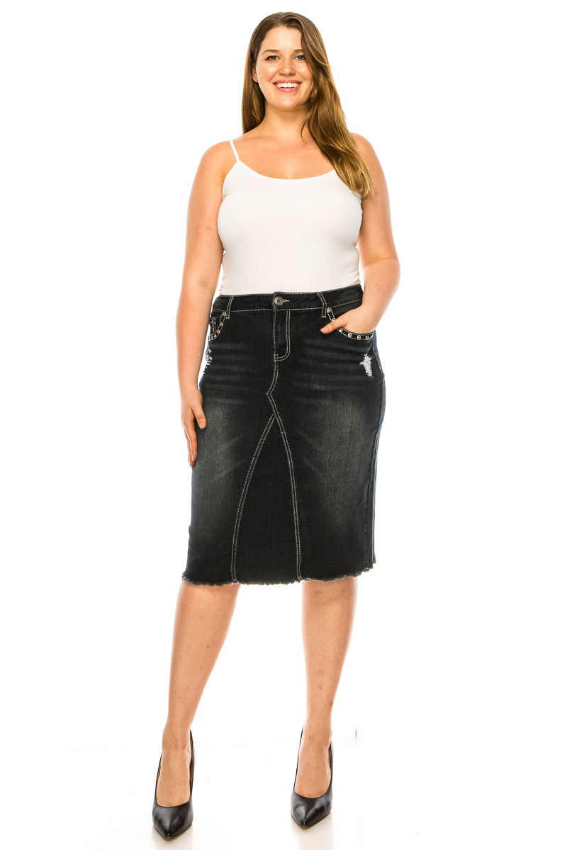 Denim Skirt Plus Size