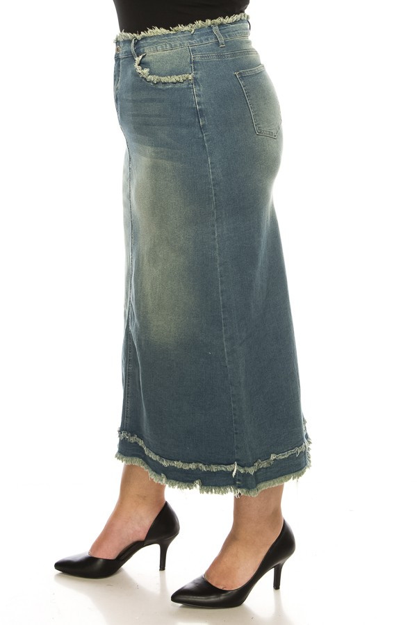 Denim Long Skirt Plus Size