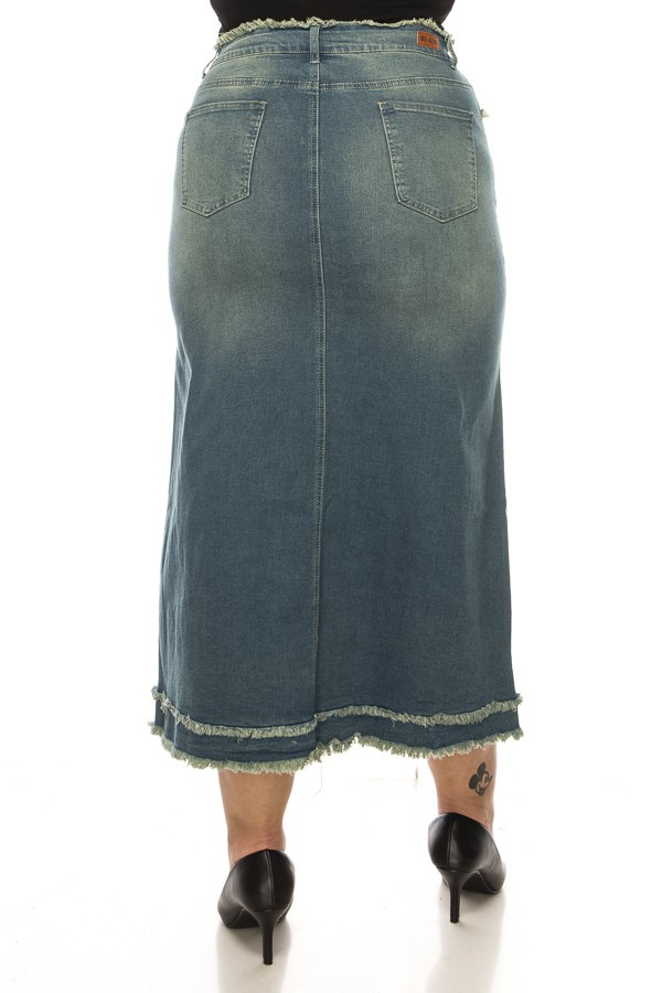 Denim Long Skirt Plus Size