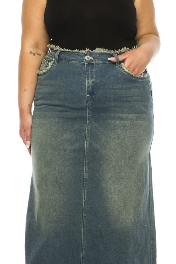Denim Long Skirt Plus Size