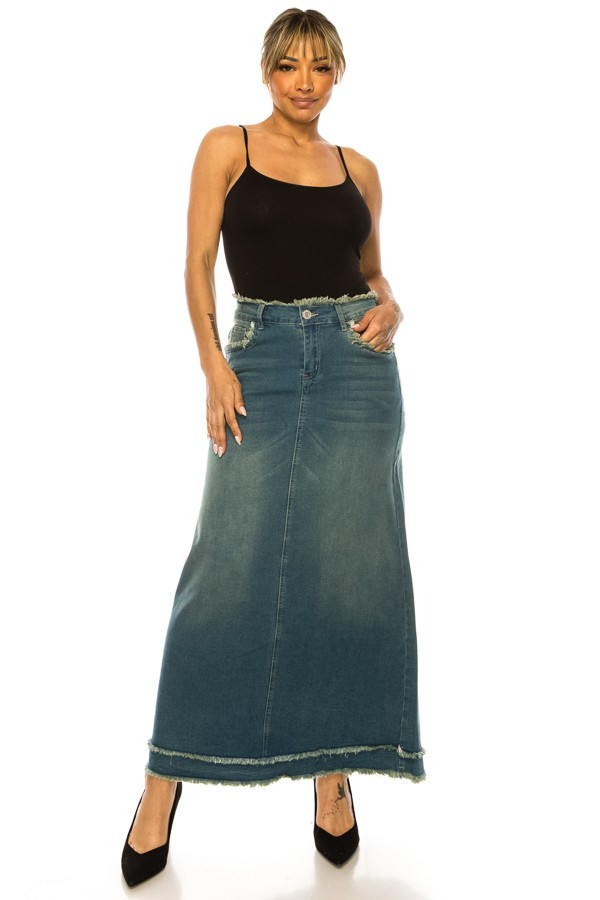 Denim Long Skirt