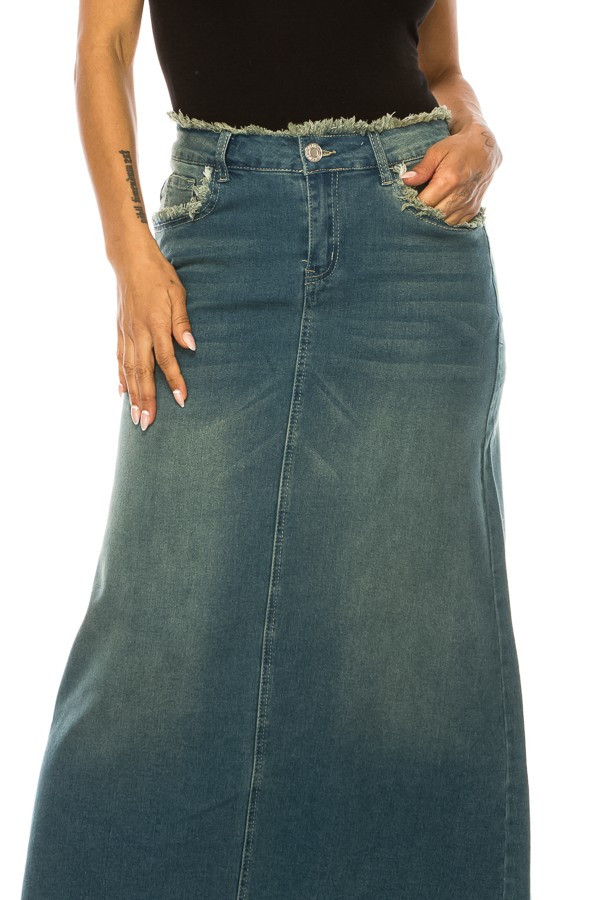 Denim Long Skirt
