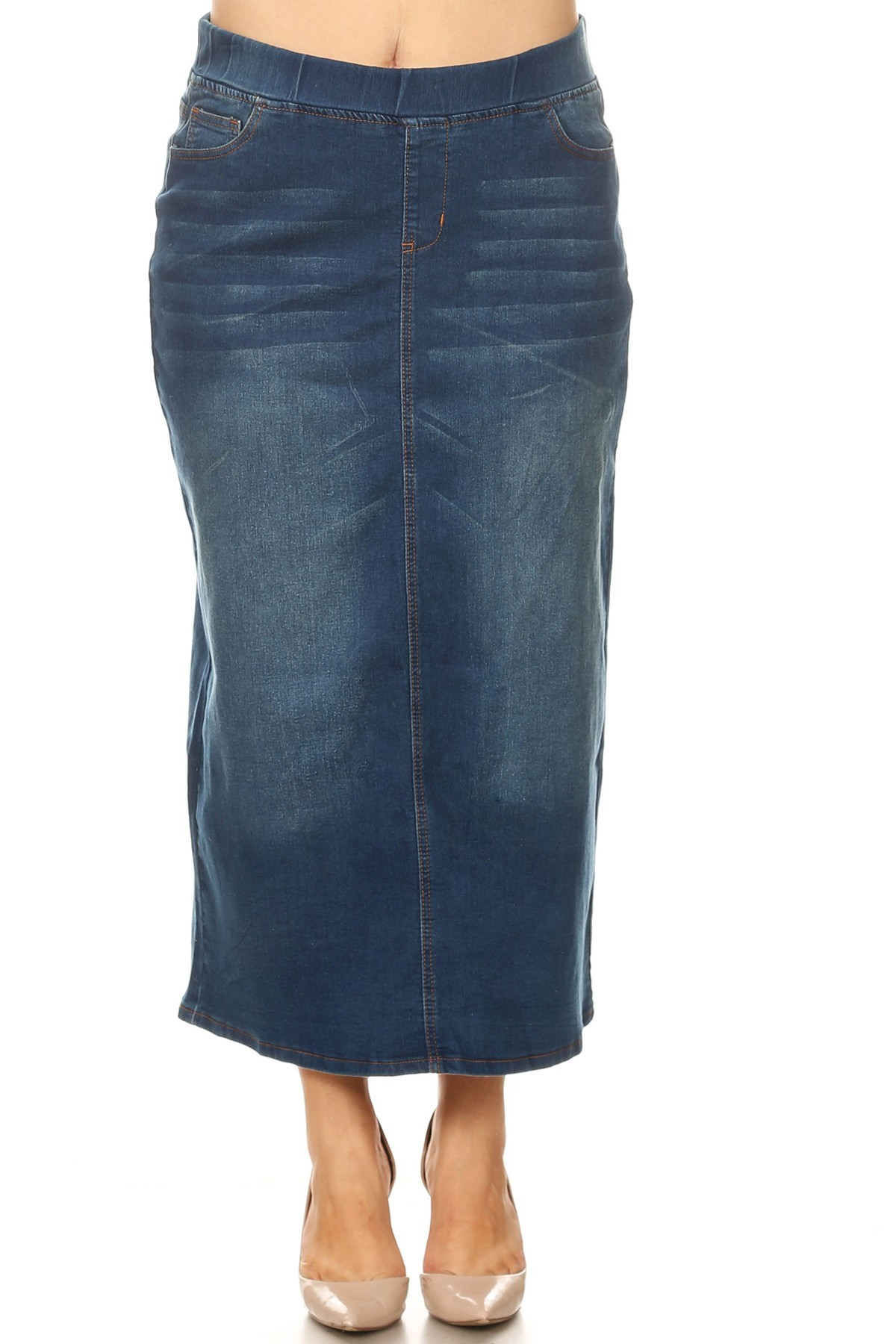 Denim Long Skirt Plus Size
